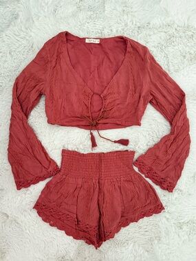 ILLA ILLA Rust-Red Textured Set
